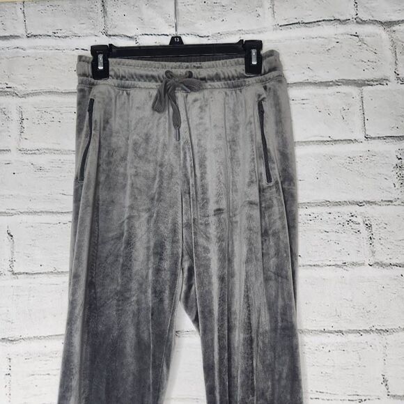 Offline by Aerie Mid-Rise Drawstring Velvet Casual Pants Gray Large - Picture 2 of 11